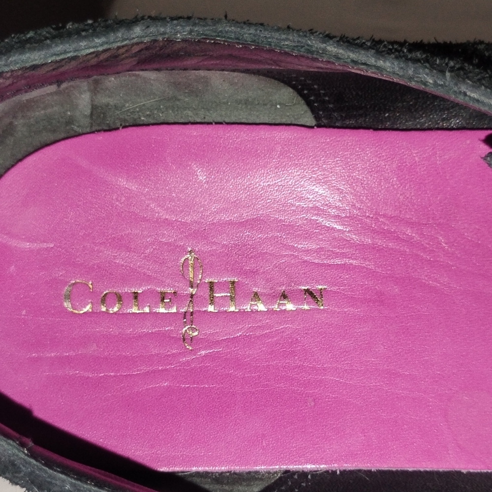 Cole Haan Lunargrand Women's Blue Suede Wingtip Pink Soles Shoes Size 8 D38899 - Picture 4 of 14